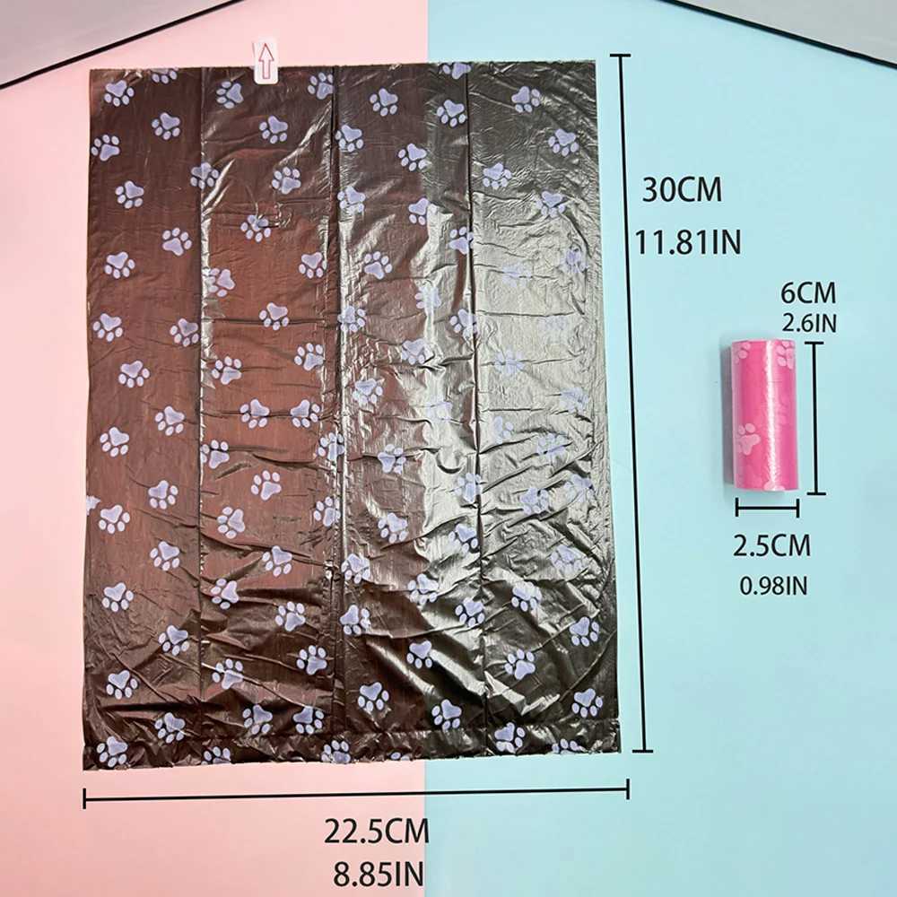 8pcs Degradable Pet Dog Waste Poop Bag With Printing Doggy Bag Degradable Pet Waste Clean Poop Bags Dog Up Clean Bag DispenserXJ250104