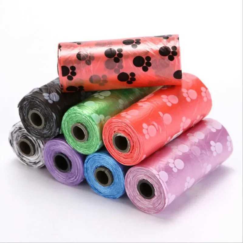 1roll Dog Poop Pet Supply Litter Printing Cat Dog Poop Biodegradable Bag Outdoor Home Clean Refill Garbage Bag XJ250104