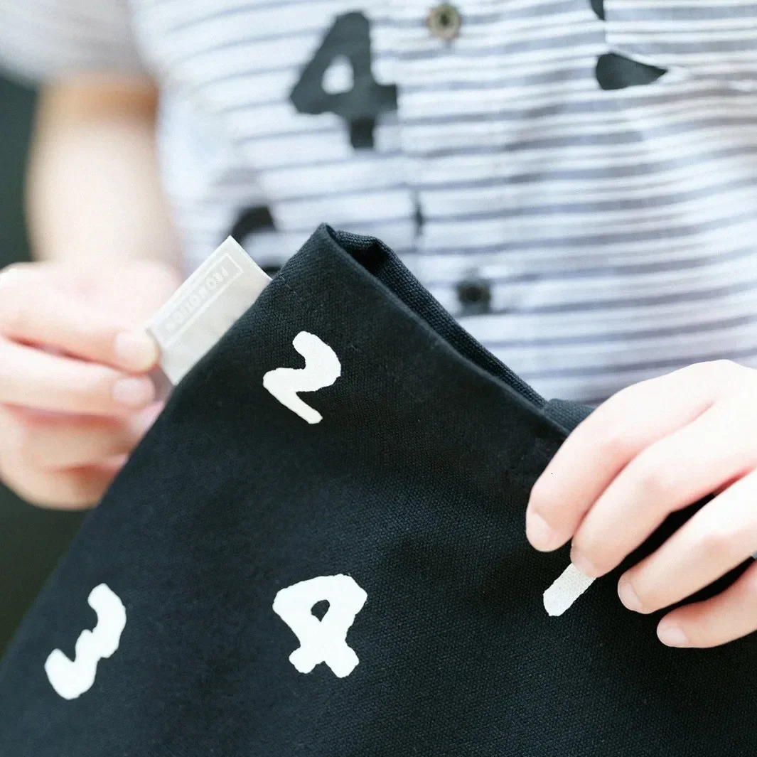 Japanese Digital Bag Womens Casual Simple Canvas Handbag Student All-Match Shoulder Bag Bucket Bag Cute Tote Bag 250102
