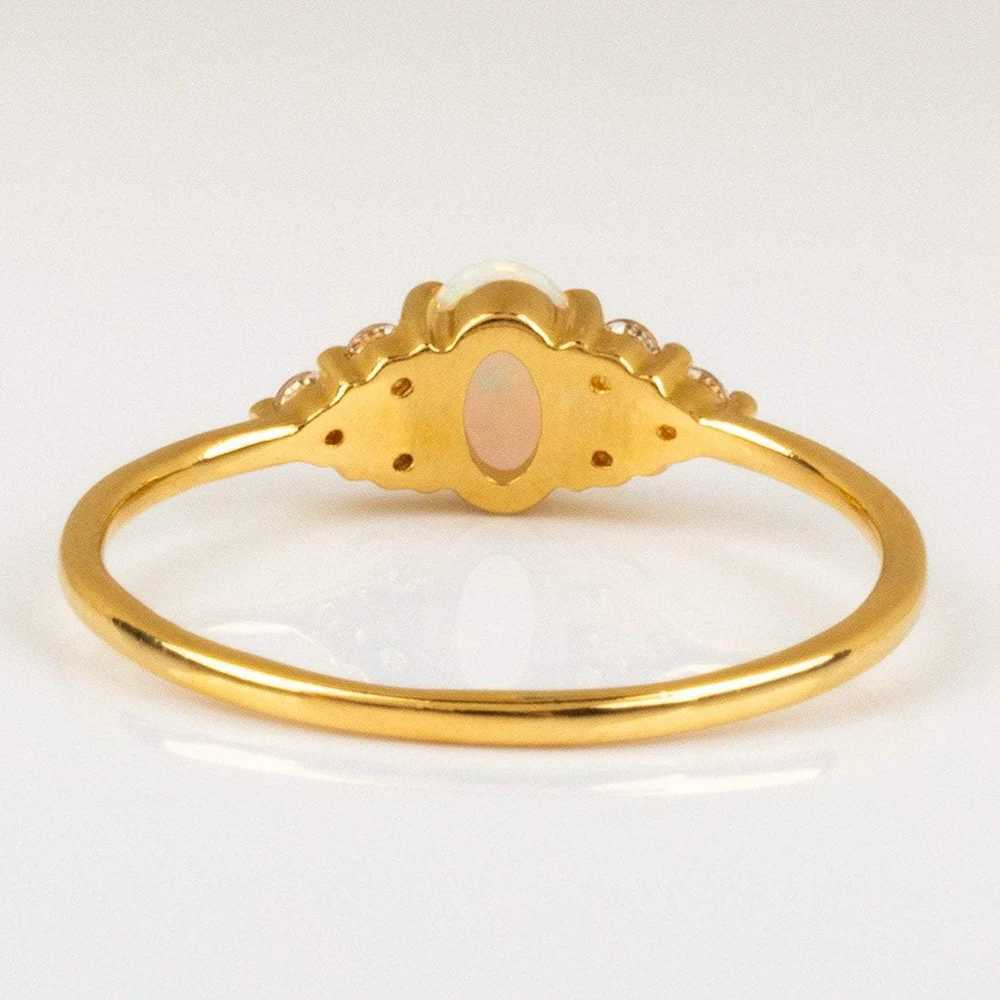 925 Sterling Silver Microinlaid Crystal Opal Womens Wedding Ring 18k Gold Plated Finger Rings US Size 6/7/8 Jewelry GiftXJ250104