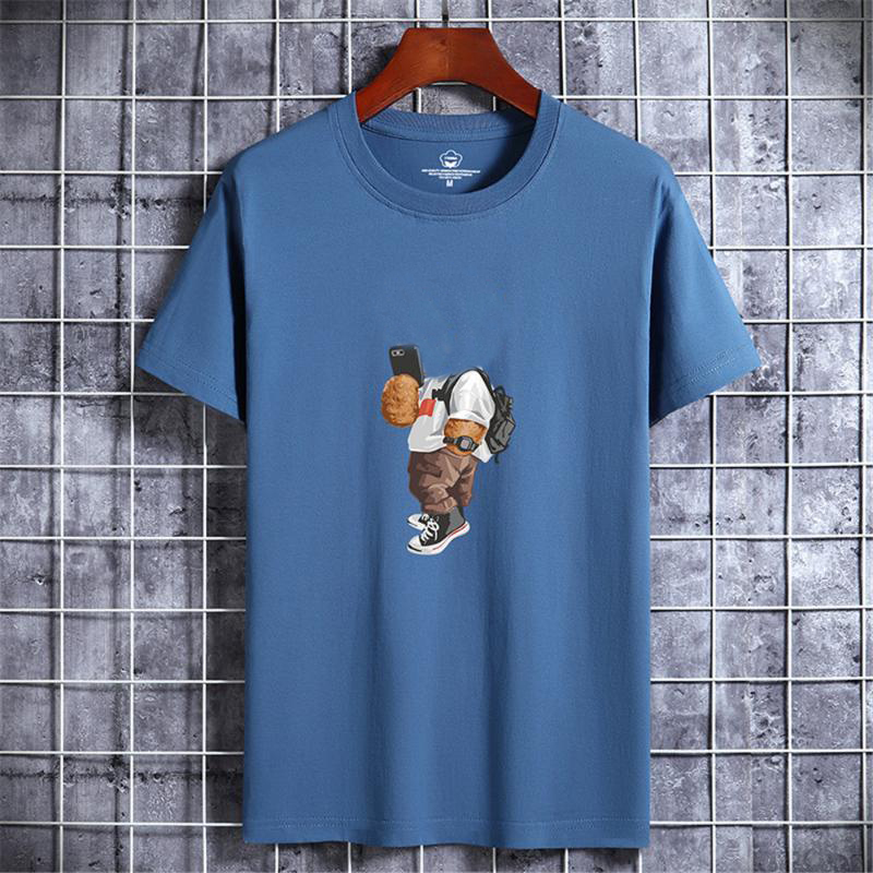 Men's T Shirts Funny Bear Harajuku Tshirt For Men Summer T-shirt Short SleeveT-shirt Men's Clothes Male