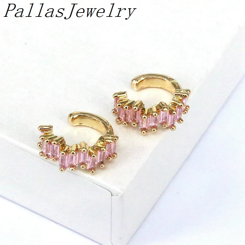 5Pairs Fashion Ladies Gold Plated Trend Crystal Ear Cuff Zircon Clip On Earrings Fine Without Piercing Earrings Jewelry Gift 250103