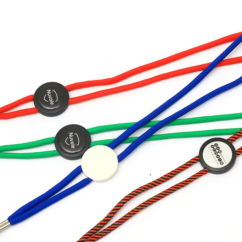 Factory Custom Epoxy Logo Badge Round Rope Neck Lanyard Adjustable Polyester Cord Strap