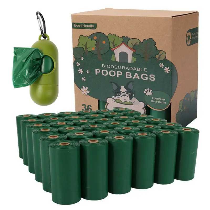 8-36 Rolls Pet Dog Poop Bags Biodegradable Compostable Dog Waste Bags Dispenser Outdoor Degradable Dog Excrement Bags SuppliesXJ250104