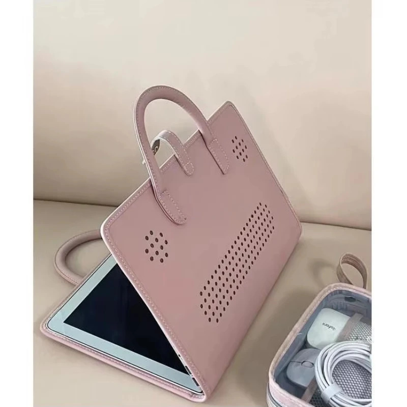 Computer Protective Cover 13in 14in 15.6 in Simple Business Bag Pink Ladies Notebook Liner Leather Case Laptop Sleeve 250102
