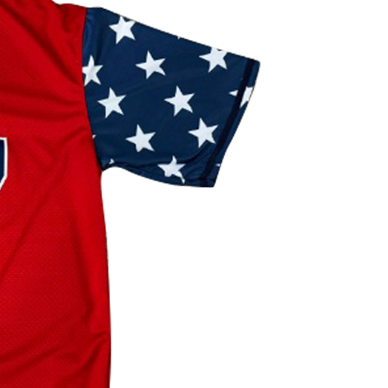 Men's Red 47 Embroidered Baseball Jersey Patriotic V-Neck Button-Up Lightweight Polyester Perfect for Sports Casual & Party Wear