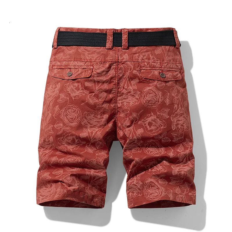 Spring Mens Cotton Printed Mens Shorts Summer Casual Breeze Bermuda Fashion Jeans Beach Shorts Mens Shorts 241230