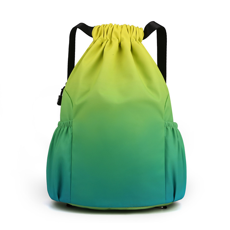 Leisure Large Capacity Backpack, Drawstring Pocket, Training Outdoor Travel Bag, Printed Text