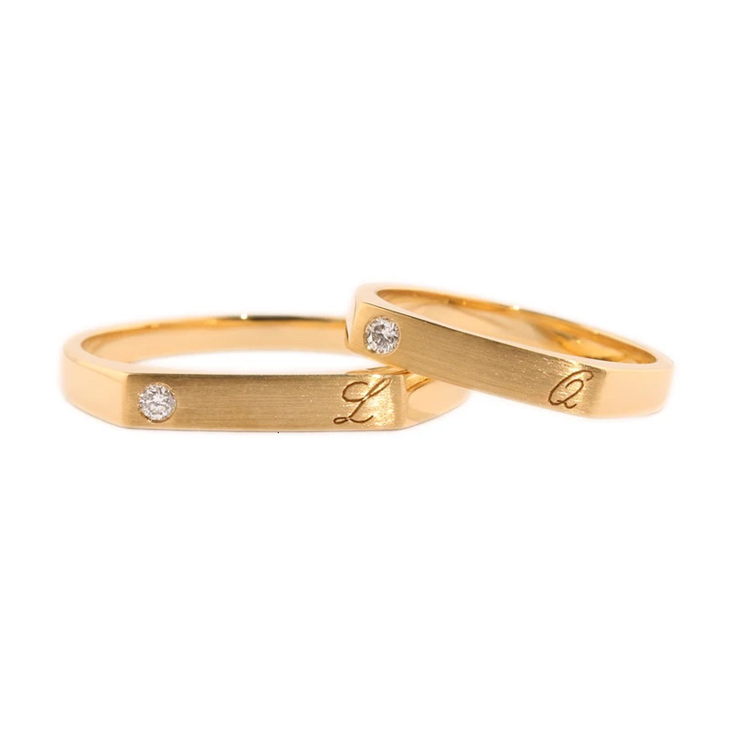 Customizable carving 18K/14K/10K Gold PT950 Platinum Diamond Couple Rings Cherished Wedding/Engagement Gift 250103