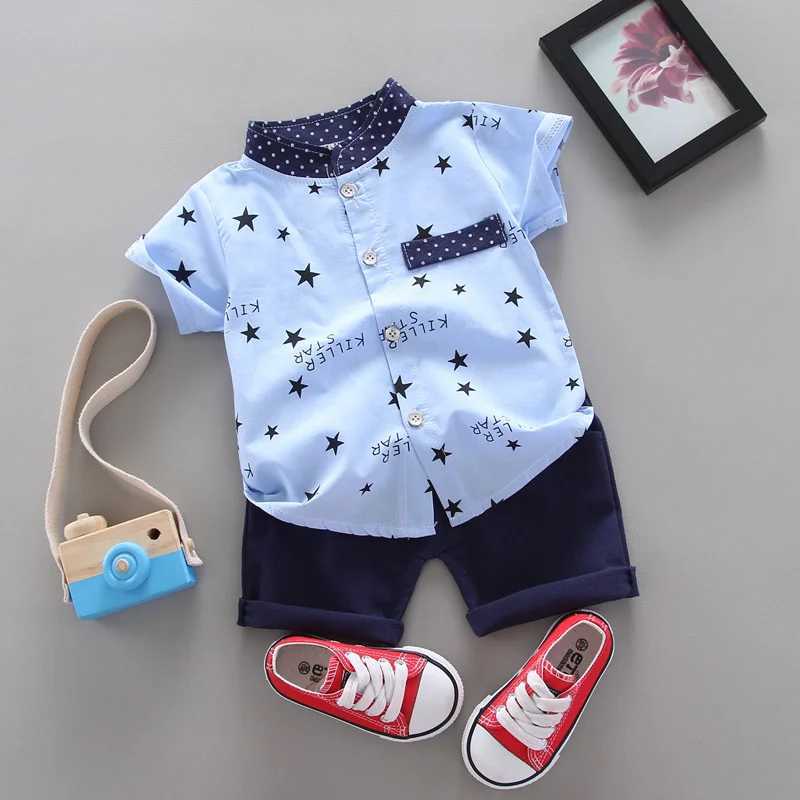 New Summer Baby Clothes Suit Children Boys Casual Shirt Shorts 2Pcs/Sets Infant Outfits Toddler Fashion Costume Kids TracksuitsXJ250104