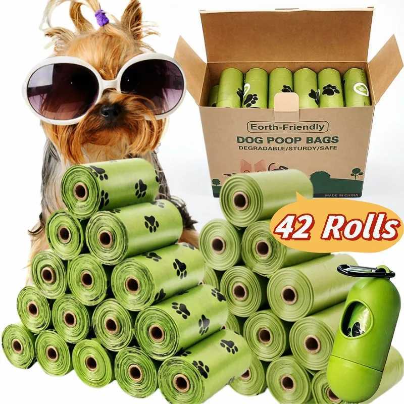 Biodegradable Pet Garbage Bags Thickened Portable Dog Poop Bags Outdoor Clean Pets Supplies Dog Poop Pickup Bags with OrganizersXJ250104