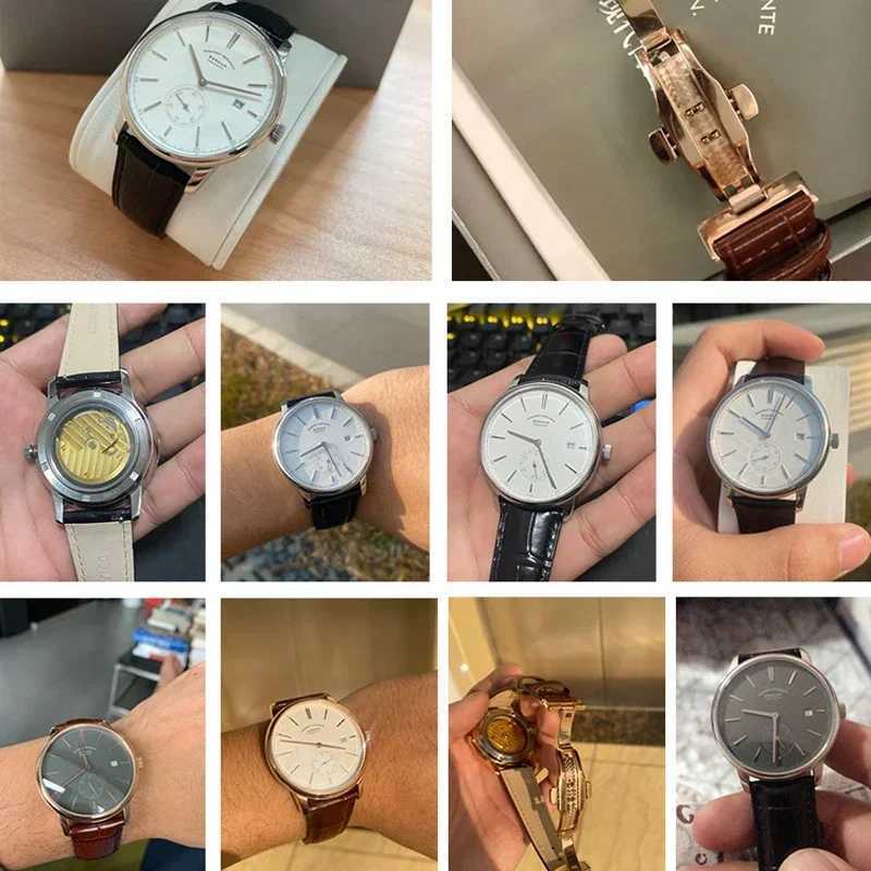 Borman Luxury Mens Automatic Mechanical Rose Gold Case Sub Dial Sport Mens Genuine Leather High Quality Gentleman Watch W250104