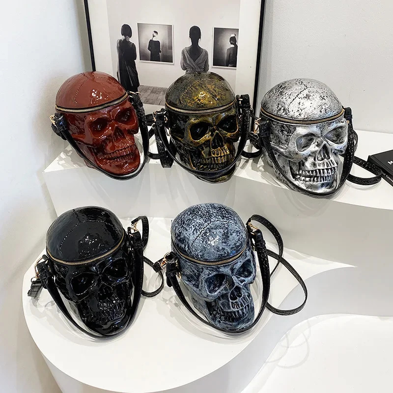 European and American Skull Funny Halloween Style Handbag Womens Shoulder Crossbody Bag 250103
