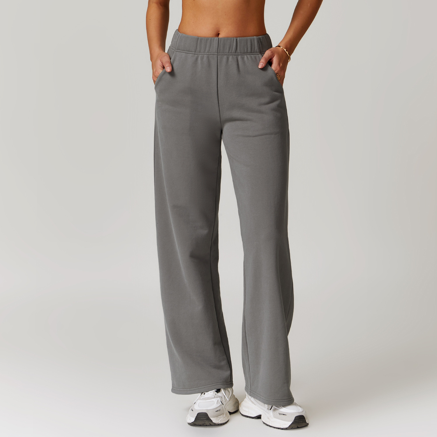 New Cotton Winter High Waist Running Women's Straight Leg Sports Casual Versatile Loose Yoga Pants