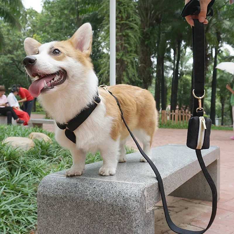 Corduroy Colorful Dog Poop Bag Holder Leash Attachment Protable Pet Waste Bag Dispenser Snack Bag for Outdoors Waiking HikingXJ250104