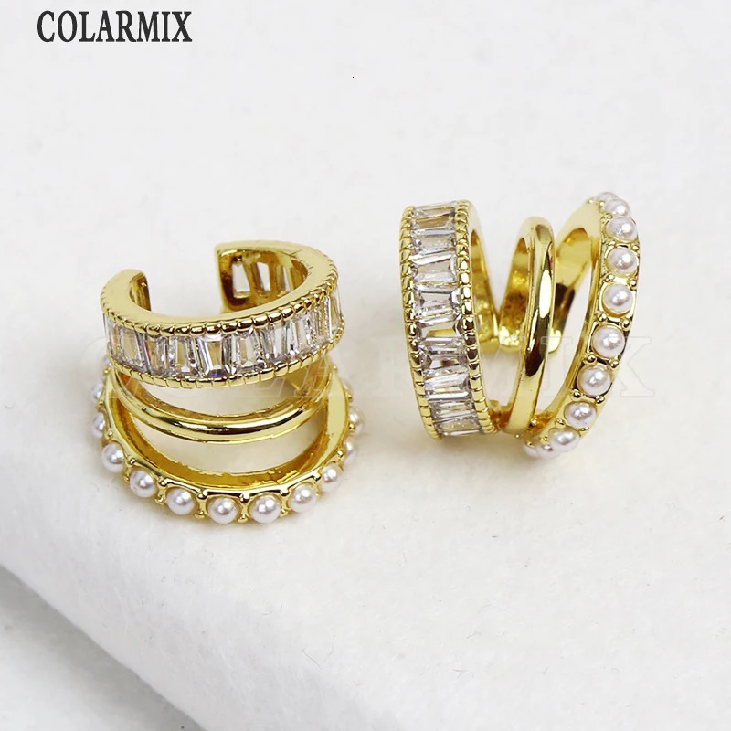 5 Pairs Elegant Zircon Ear Cuff Without Piercing Clips earrings Pave Tiny Bead Jewelry Fashion Women Gift 31289 250103