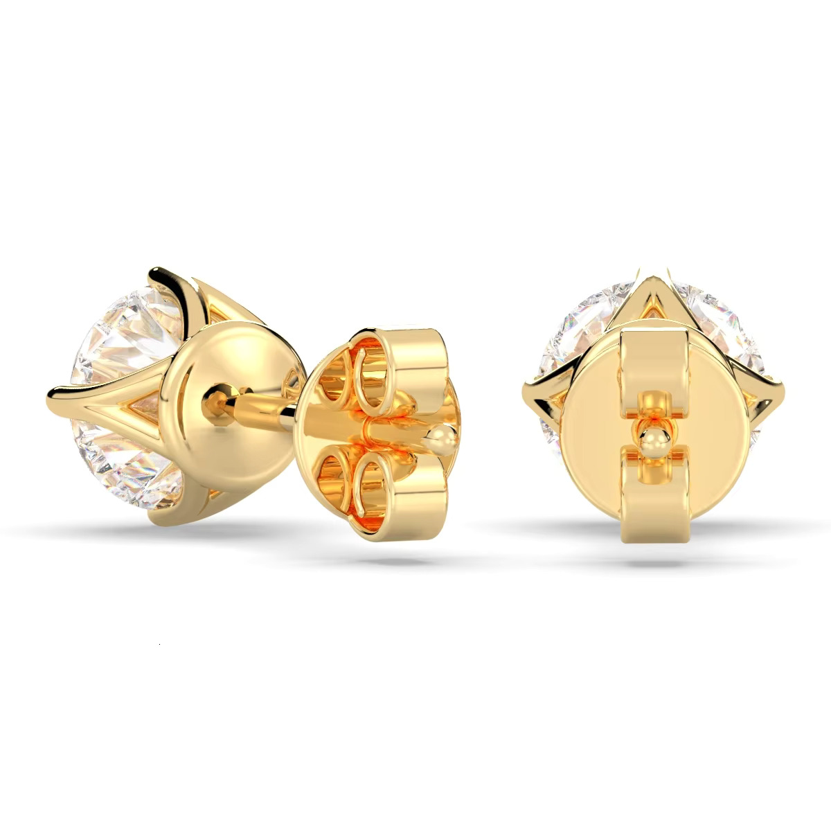 REYES High Quality Fashion Design Solid 14K Gold Moissanite Earrings For Women Classical Engagement Wedding Fine Jewelry