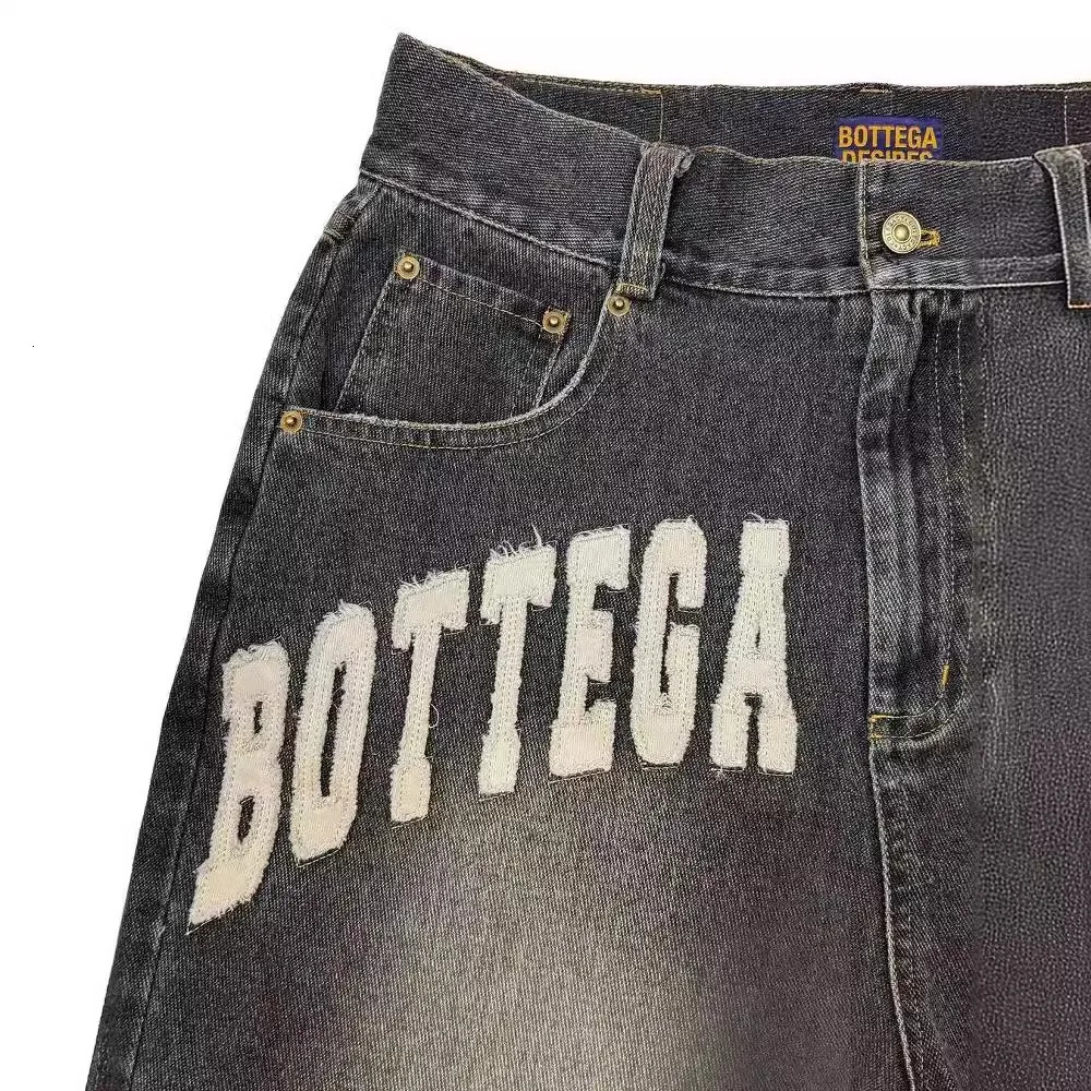 Personalized Embroidery Patchwork Tassel Casual Loose for Men Distressed Washed Denim Shorts American Retro Street Pants Y2k 250103