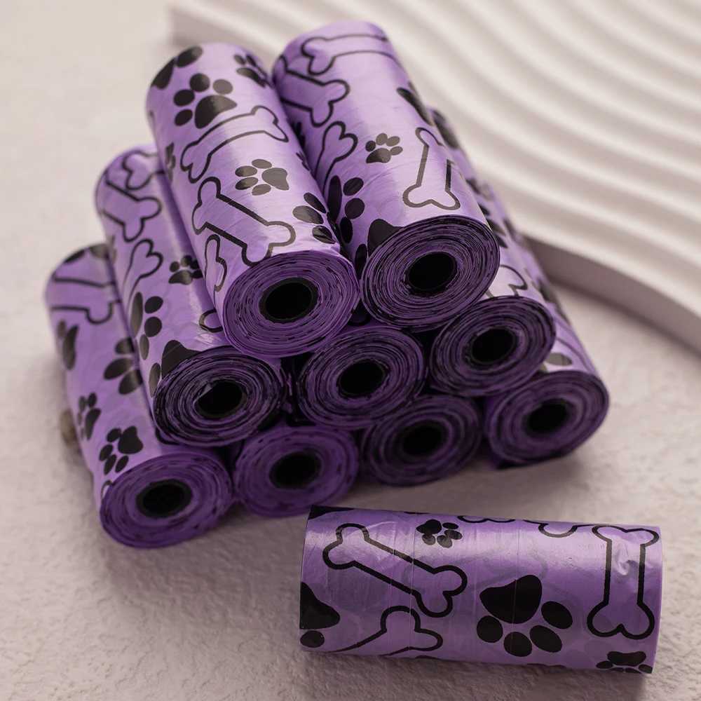 10 Rolls/Pack Printing Dog Poop Bags Leak-Proof Disposable Outdoor Clean Waste Bags for Puppy Pet Cleaning Supplies Dog ProductsXJ250104