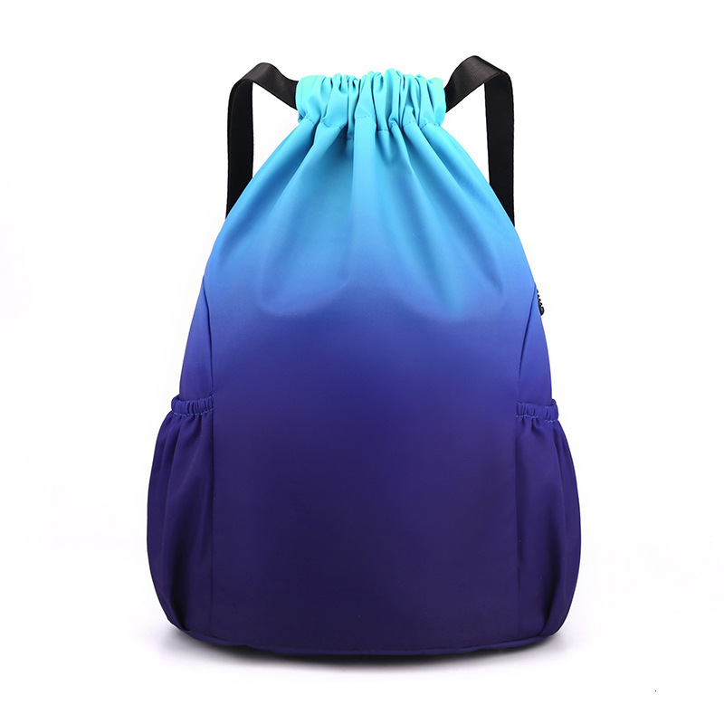 Leisure Large Capacity Backpack, Drawstring Pocket, Training Outdoor Travel Bag, Printed Text
