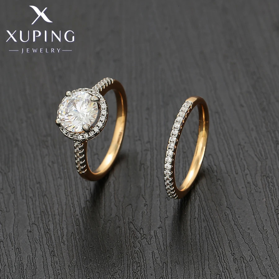 Xuping Jewelry Fashion Round Couple Ring Set Gold Plated Rings for Men Women Wedding Gift Party Gift X000755118 250103