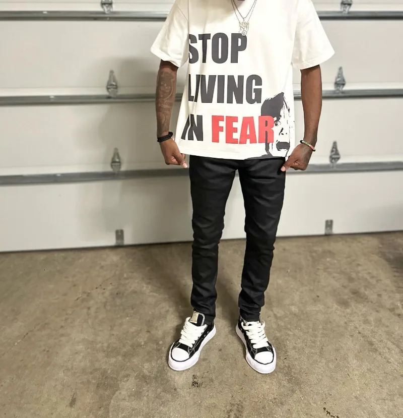 High Street Letter portrait print short sleeve oversized t-shirt for men Y2k Goth Harajuku couple casual loose shirt in the United States 250103