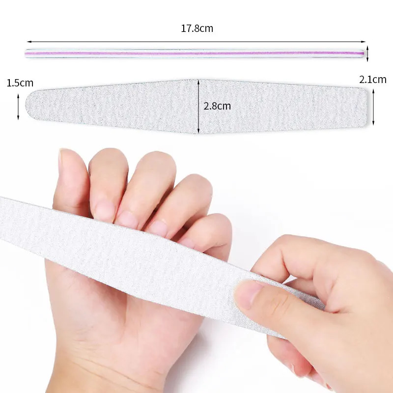 5PCs Professional Half Moon Nail File 100180 Sandpaper Sanding Polishing Files Equipment Manicure Buffer Art Tool 241230