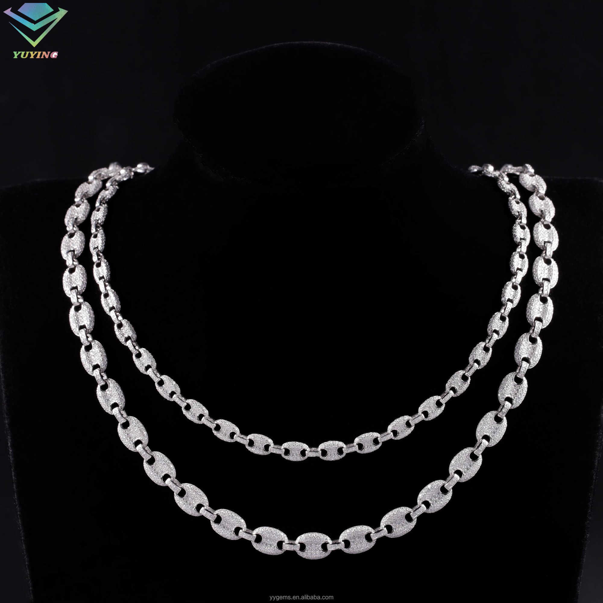 Fashion Mossanite Cuban Chain Fine Jewelry 6mm 8mm Wide S925 Silver Diamond Necklace VVS Moissanite Hiphop Cuban Link Chain