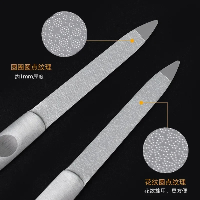 1PCS Professional Stainless Steel Nail File Buffer Metal Double Side Grinding Rod Manicure Pedicure Scrub Arts Tools Thick 241230