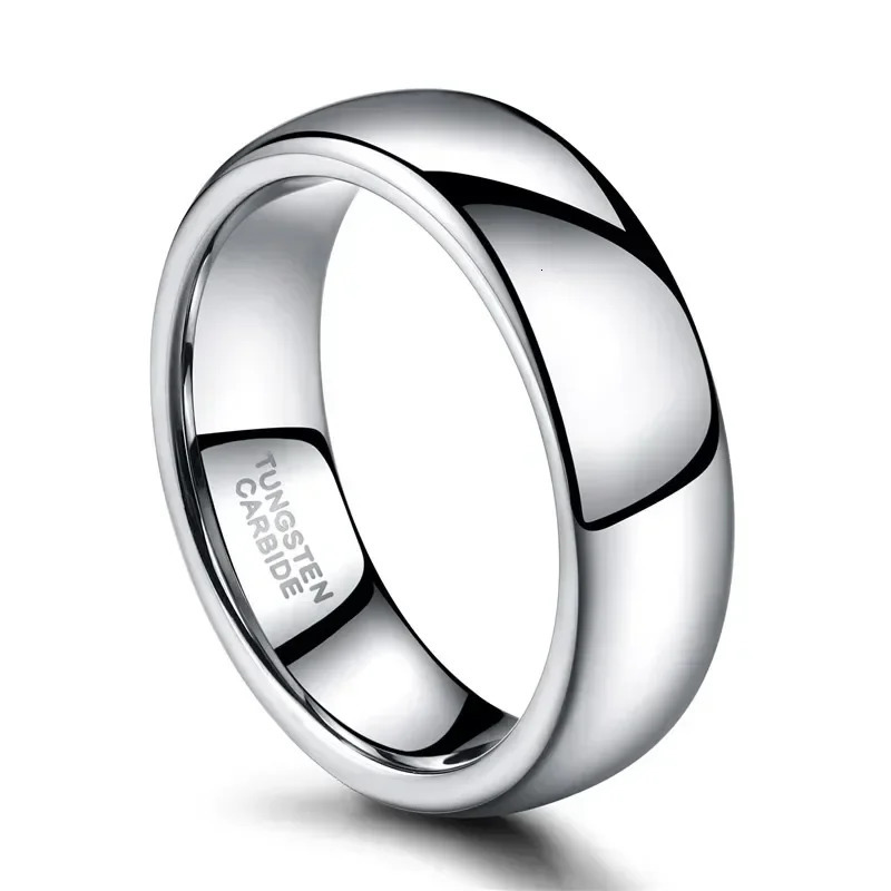 2mm/4mm/6mm/8mm Ring Pure Silver Color Tungsten Ring Couple Engagement Ring Lovers Jewelry Wedding Band Alliance Men Women 250103