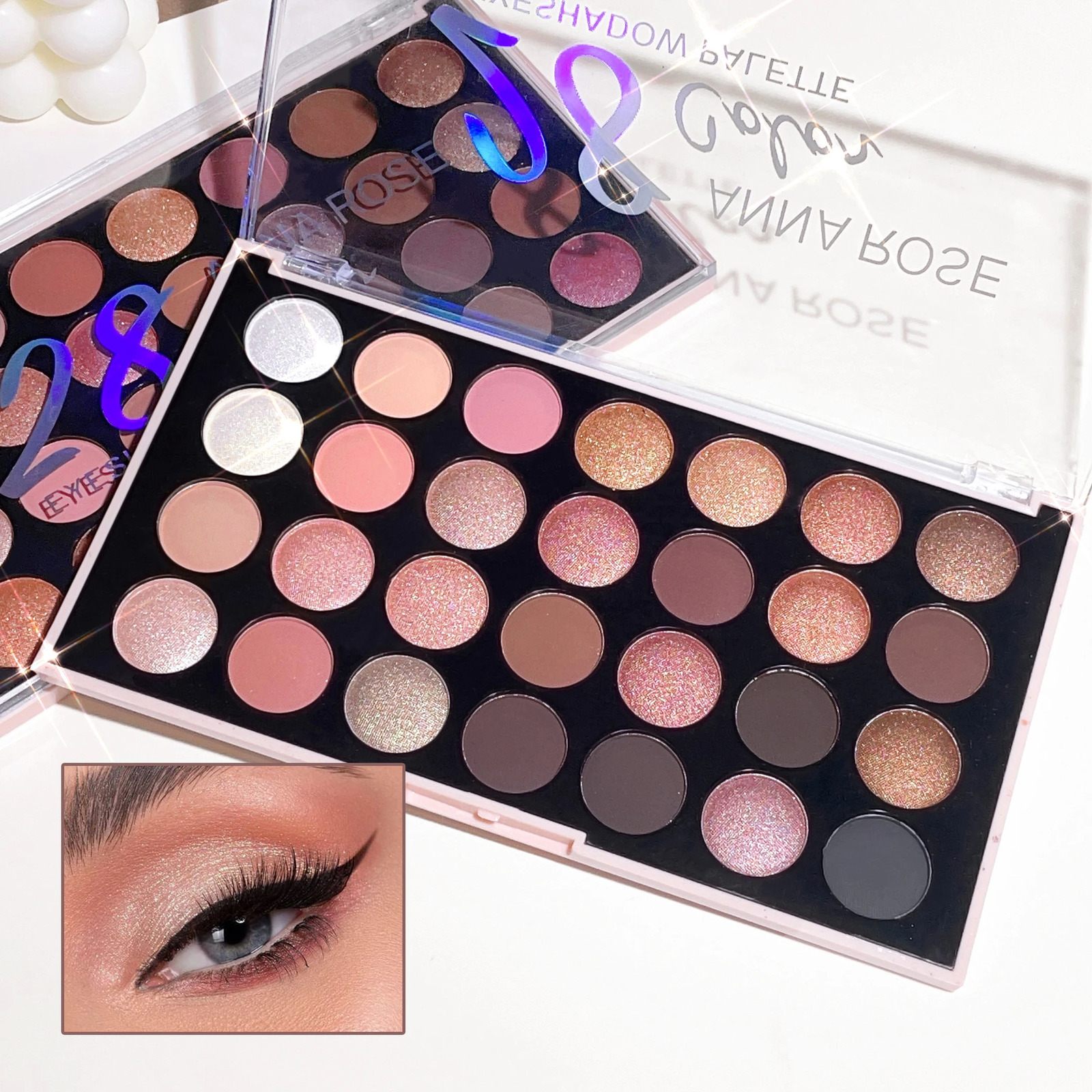 28-color eyeshadow palette pearlescent matte earthy tones non-easy to fade affordable multi-color eyeshadow palette 250103