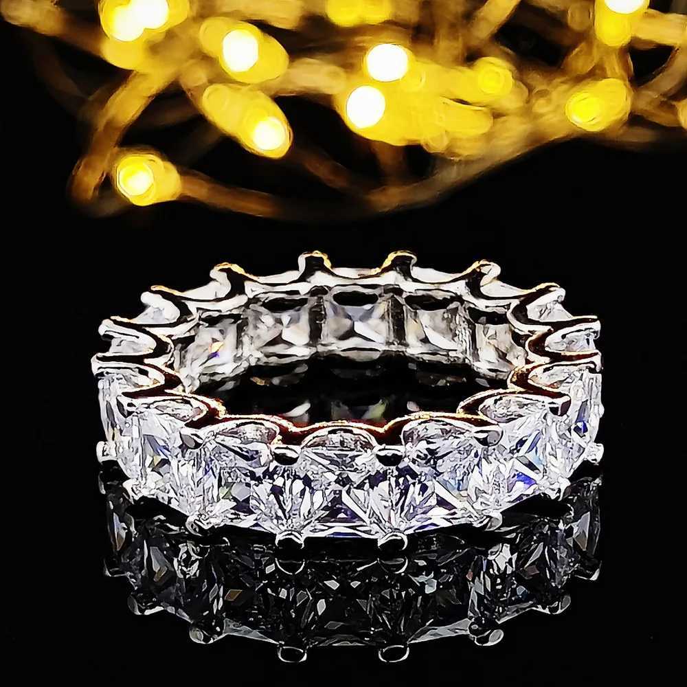 Fashion Brand Eternity Ring 925 Sterling silver Moissanite cz Engagement Wedding Band Rings for women Men Finger Party JewelryXJ250514