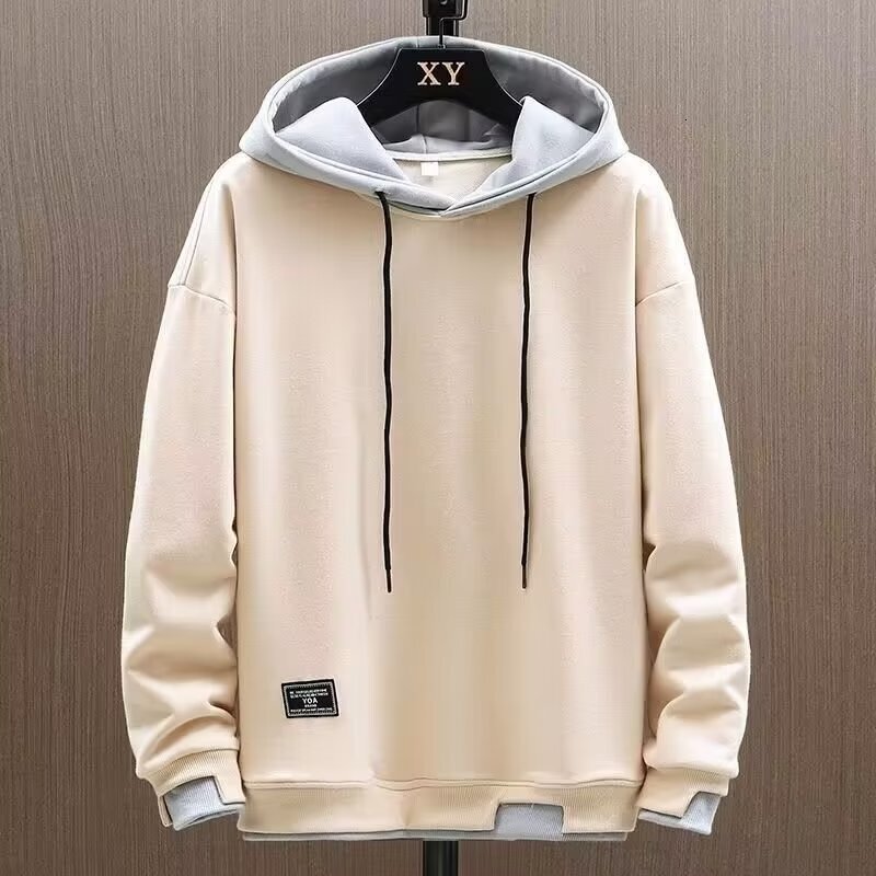 Fake two hoodies mens trend 2024 thin fashion brand mens spring and autumn casual loose hooded jacket