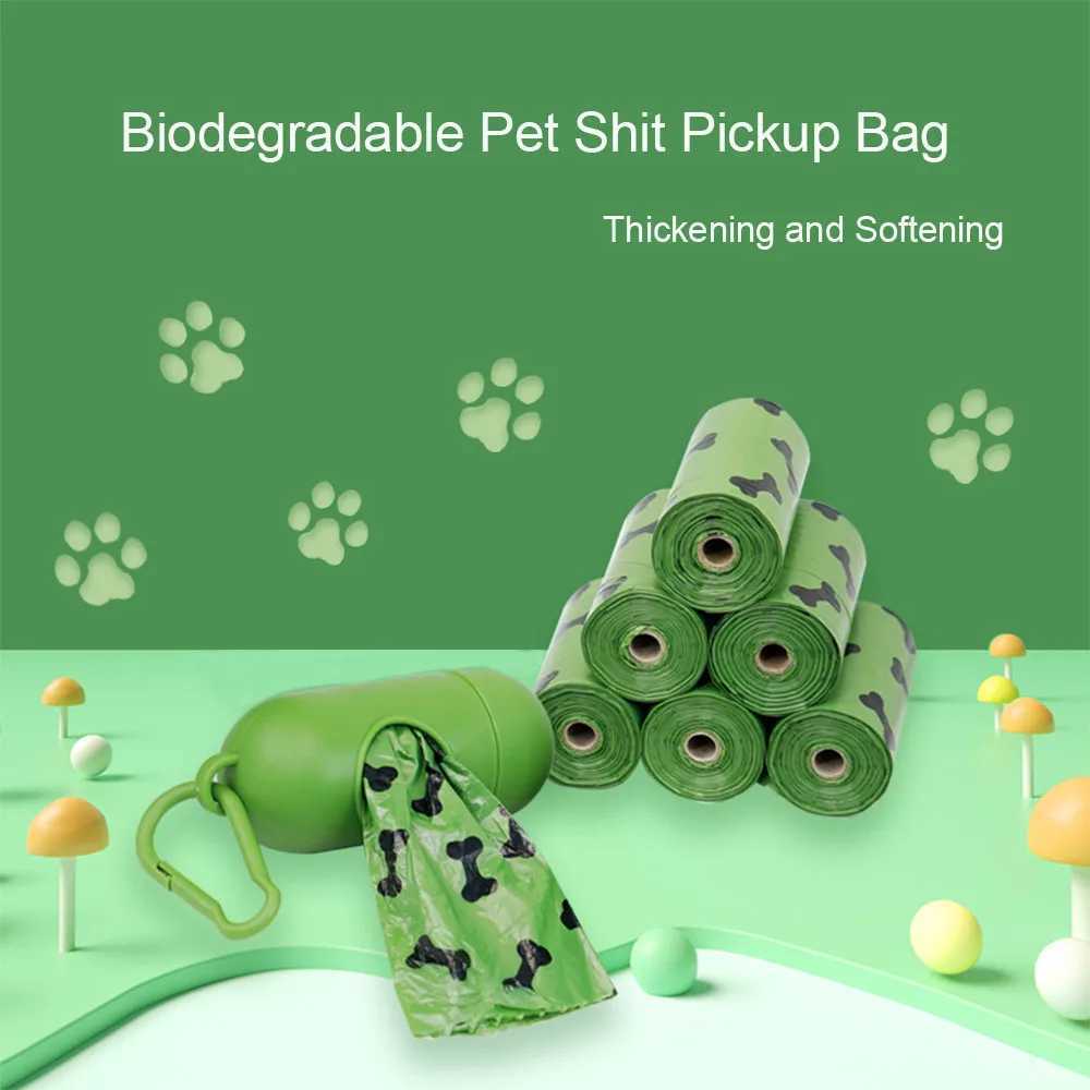 EPI Biodegradable Pet Garbage Bag Dog Poop Bags Dog cat Waste Bag Dispenser Kitten Cleaning Supplies Dog Products 15Pcs/RollXJ250104