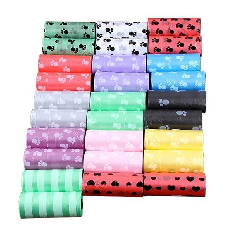 10 Rolls Paw Printing Dog Poop Bag 15 Bags/ Roll Large Cat Waste Bags Doggie Outdoor Home Clean Refill Garbage BagXJ250104
