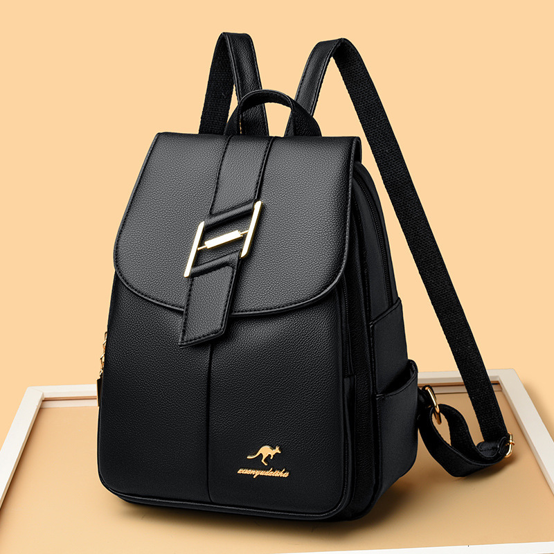 Shoulder For Women 2024 New Trendy Korean Version Fashionable Versatile Women's Soft Leather Large Capacity Backpack Travel PU Bag
