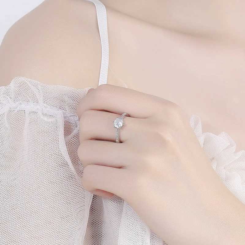 925 Sterling Silver Ring Hot AAA Zircon adjustable Size Engagement Rings For Women Wedding Ring Party Fashion N Jewelry GiftXJ250104