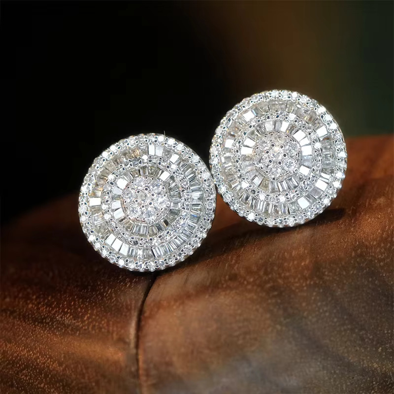 Classic Vintage Fashion Jewelry Stud Earrings Dia Lab Grown CVS Solid Gold