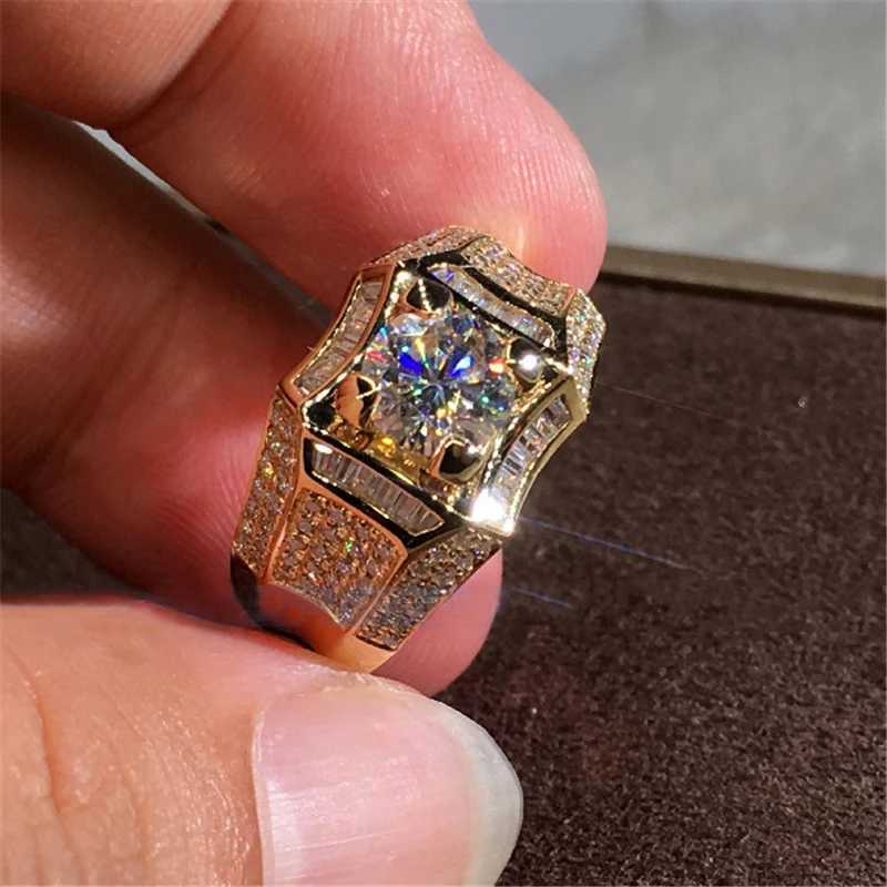 14K Gold 3 Carats Diamond Ring for Men Rock 14k Gold Jewelry Anillo Esmaltado Silver 925 Jewelry Bague Diamant Bizuteria RingsXJ250104
