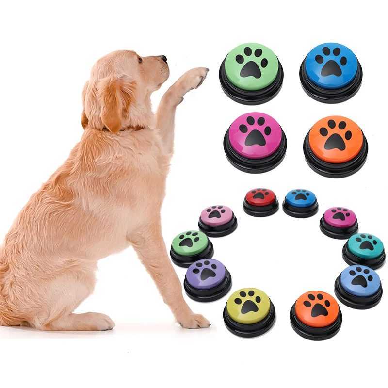 Others Dog Toys Chews 4/8/10pcs Dog Training Button Recordable Pet Communication Dog Toys Dog Talking Button Cute Claw Print Pattern Dog Accessories H