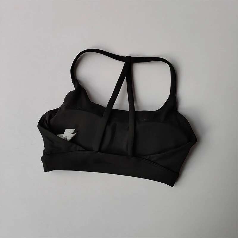 Nude Gathering Women's Sexy Back Shockproof Fiess Bra Quick Drying Pilates Training Sports Running Yoga Tank Top