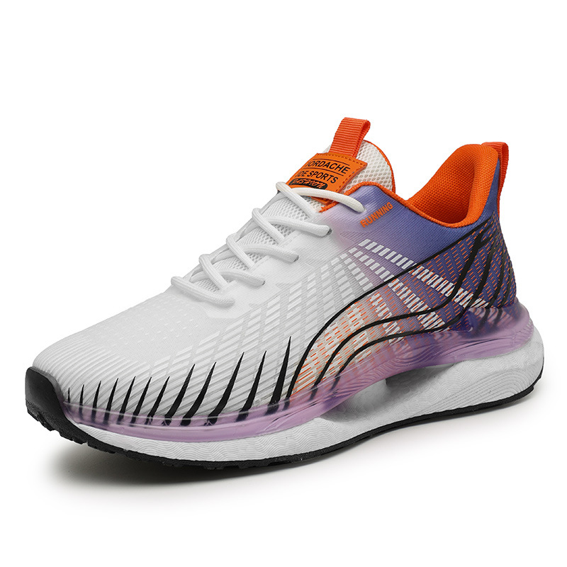 Men Sports Shoes Thick Sole Colorful Running Training Casual Style Versatile Breathable Triple Blue Purple Brown Free shipping