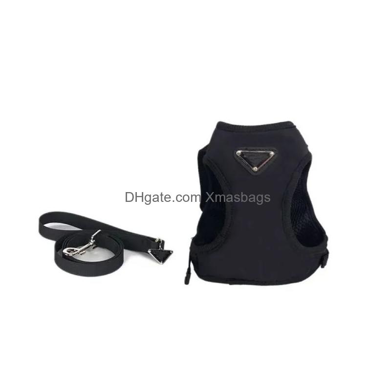 Dog Collars Pet Chest And Back Leashes Leash Collar Fashion Pets Harnesses Supplies Designer Cat Fighting Traction Rope Csg23112713 Dh9Du