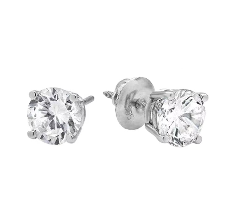 Fashion Hot Sale Moissanite Stud 14k Pure Gold Real Dia Hoop Earrings