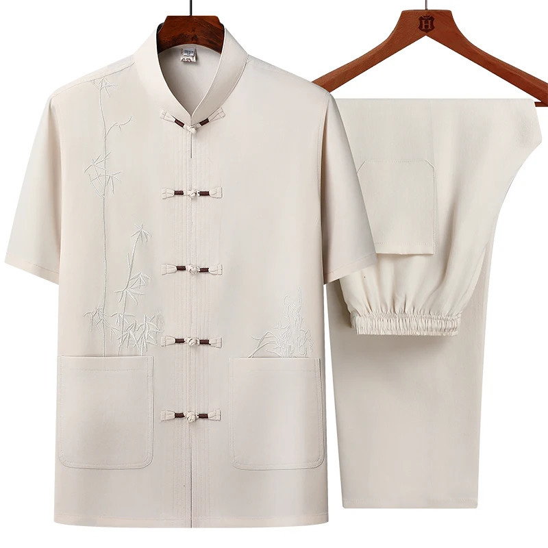 Mens sets Shirt trousers 2024 summer style fashion men shirt short sleeve shirt High quality shirts male Two Piece 250103