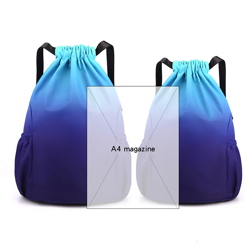 Leisure Large Capacity Backpack, Drawstring Pocket, Training Outdoor Travel Bag, Printed Text