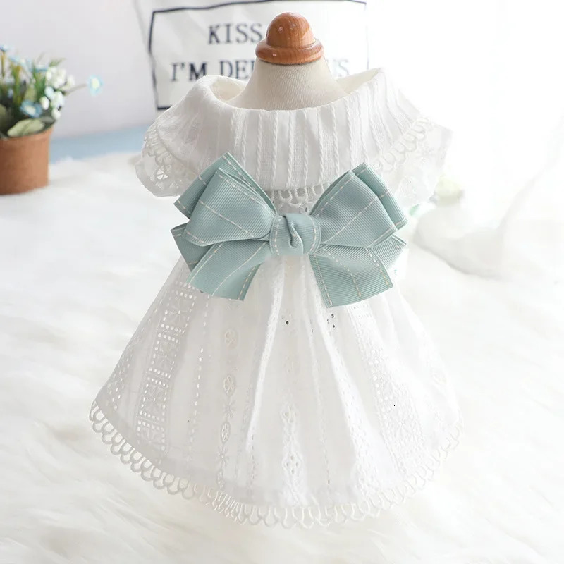 Spring and Summer Thin Lolita Princess Skirts for Pets Dog Clothes Cat Supplies Mint Butterfly 250103