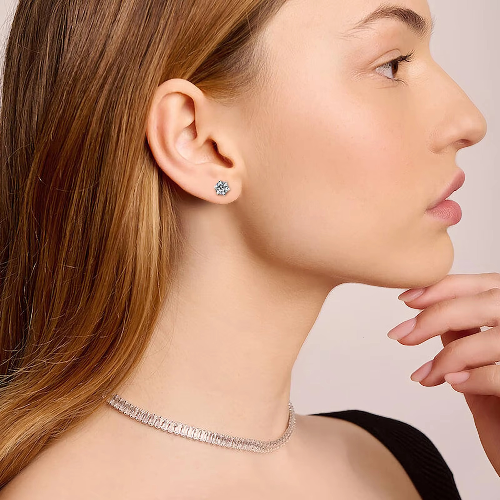 Factory Price VVS Dia Earring Sterg Sier Men Women Jewelry Round Cut GRA Certificate Moissanite Stud Earrings