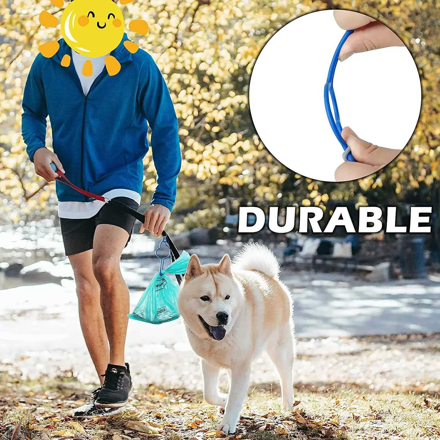Hands-Free Dog Poop Bags Dispenser Holder for Leash Pet Waste Bags Carrier Dog Walking Accessories Dog Cleaning SuppliesXJ250104