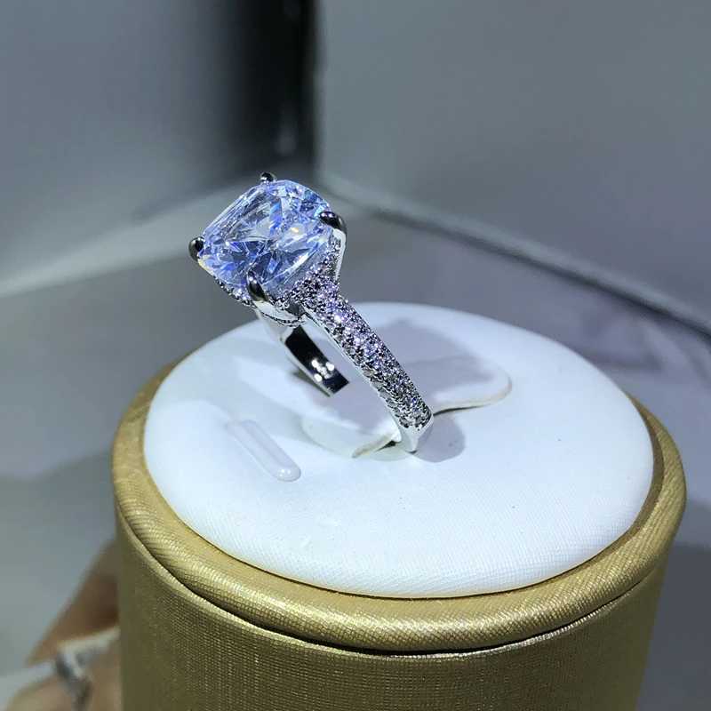 925 female couple silver ring cubic zirconia square ring rs jewelry bride wedding engagement romantic luxuryXJ250412